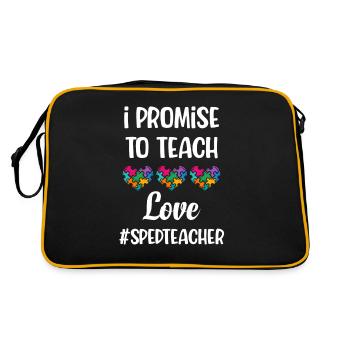 I Promise Love To Teach Special Education Teacher - Retro Bag - black/gold - Back