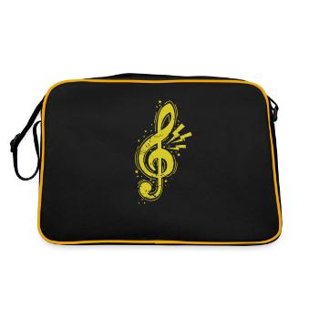 Clef Clé de sol Musique - Sac Retro - noir/or - Dos