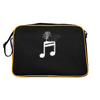 Notes de musique avec musique d’arbre et d’oiseaux - Sac Retro - noir/or - Dos