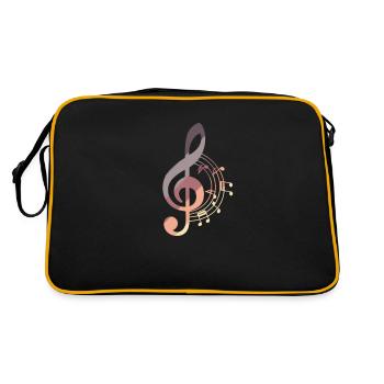 Musique en clef avec harmonie - Sac Retro - noir/or - Dos