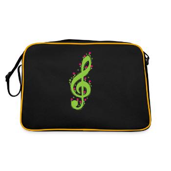 Clef avec musique de fleurs - Sac Retro - noir/or - Dos