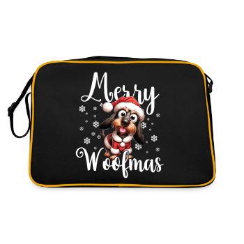 Teckel à poil dur Noël - Sac Retro - noir/or - Dos