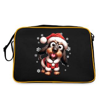 Teckel à poil dur Noël - Sac Retro - noir/or - Dos
