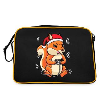 Christmas Squirrel Gamer Video Game Player - Retro Bag - black/gold - Back