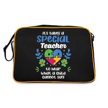 It takes a special teacher to hear - Retro Bag - black/gold - Back