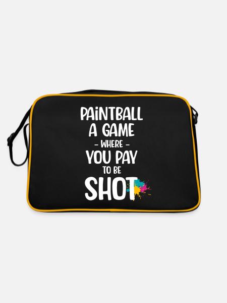 Paintball: Ein Spiel, Bei Dem Sie Dafür Bezahlen, - Retro Tasche - Schwarz/Gold - Hinten