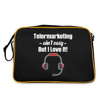 Telemarketing Ist Nicht Einfach. Aber Ich Liebe - Retro Tasche - Schwarz/Gold - Hinten
