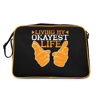 Living My Okayest Life 6 - Retro Tasche - Schwarz/Gold - Hinten