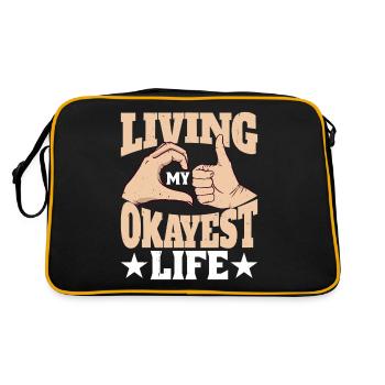 Living My Okayest Life 5 - Retro Tasche - Schwarz/Gold - Hinten