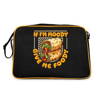 Burrito Funny If Im Moody Give Me Foody - Retro Bag - black/gold - Back