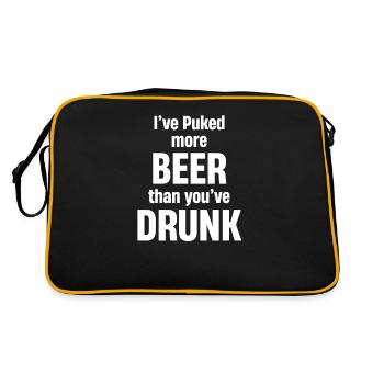 I threw up more beer than you drank - Retro Bag - black/gold - Back