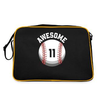 Fête de baseball du 11e anniversaire d’anniversaire des enfants - Sac Retro - noir/or - Dos