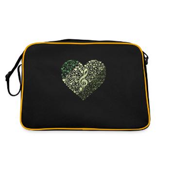 Nuage de mots avec notes de musique et clé - Sac Retro - noir/or - Dos