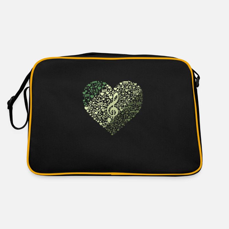 Word cloud with musical notes and clef Retro Bag