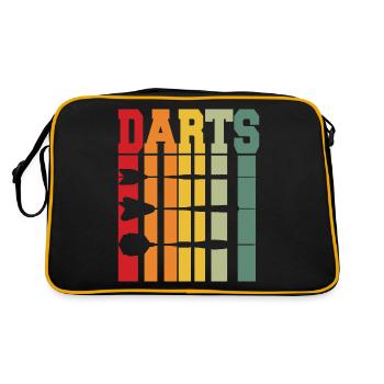 COOLES DESIGN FÜR DARTSPIELER - Retro Tasche - Schwarz/Gold - Hinten