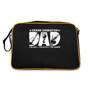 Crane Operator Dad The Idol Construction Vehicle - Retro Tasche - Schwarz/Gold - Hinten