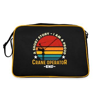 Crane Operator A Short Story I Am A Crane Driver - Retro Tasche - Schwarz/Gold - Hinten