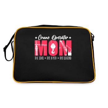 Crane Operator Mom The Idol The Heavy Equipment - Retro Tasche - Schwarz/Gold - Hinten