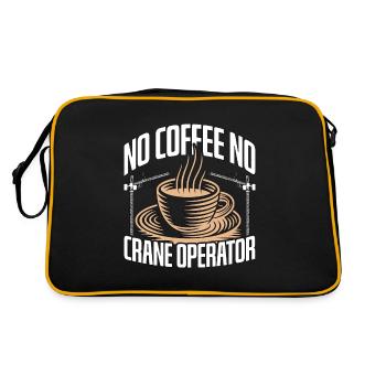 Crane Operator No Coffee Crane Driver Coffee Lover - Retro Tasche - Schwarz/Gold - Hinten