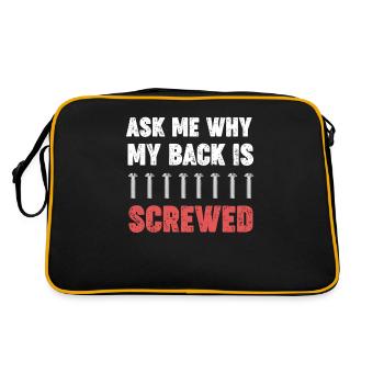 Fragen Sie Mich, Warum Mein Rücken Verschraubt - Retro Tasche - Schwarz/Gold - Hinten