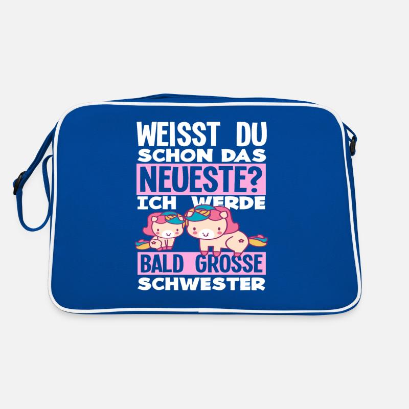 Ich werde Bald große Schwester Geburt Schwanger Retro Tasche