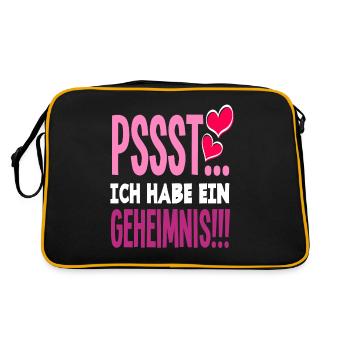 Geheimnis Ich werde große Schwester Schwanger - Retro Tasche - Schwarz/Gold - Hinten