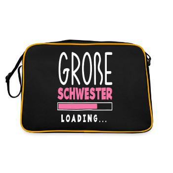 Ich werde große Schwester Lädt - Retro Tasche - Schwarz/Gold - Hinten