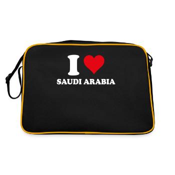 I Love Arabie Saoudite Coeur Cadeau Saoudien - Sac Retro - noir/or - Dos