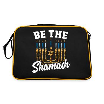 Festival Of Lights Eight Nights And Days Menorah - Retro Bag - black/gold - Back