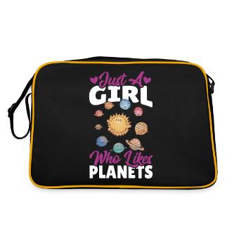 Astronomie Juste une fille qui aime les planètes - Sac Retro - noir/or - Dos