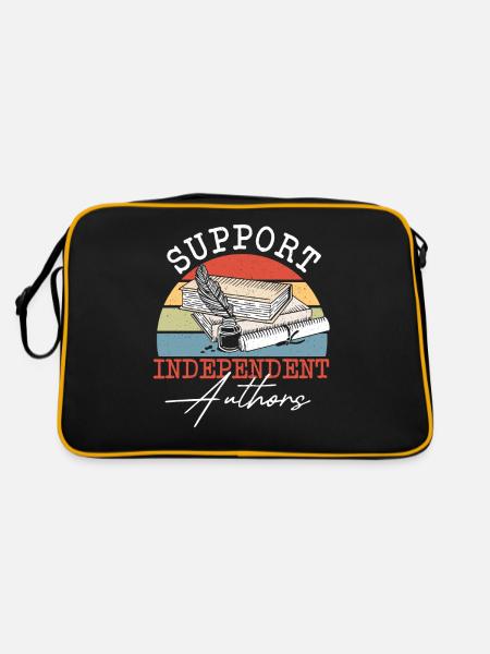 Bibliophile Auteur Blogueur Journalistique - Sac Retro - noir/or - Dos
