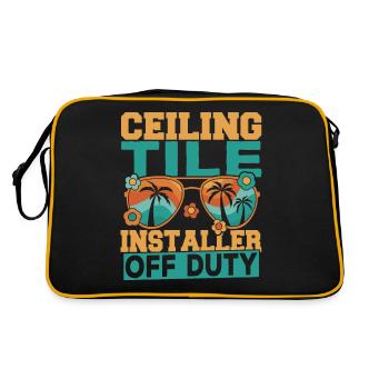 Tile Installer Ceiling Tile Installer Tile - Retro Bag - black/gold - Back