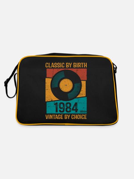 1984 Vintage vinyle classique année de naissance - Sac Retro - noir/or - Dos