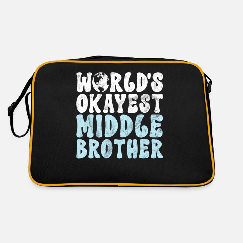 Middle Brother Gifts - Retro Tasche - Schwarz/Gold