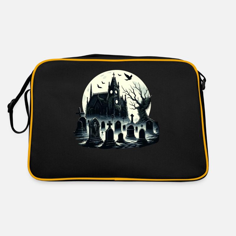 Enigmatic Gothic Cemetery: Misty Moonlight Retro Bag