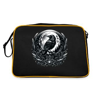 Mystical Raven and Moon: Gothic Elegance - Retro Bag - black/gold - Back