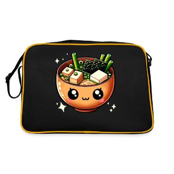 Miso Soup Kawaii Japanese Food - Retro Bag - black/gold - Back