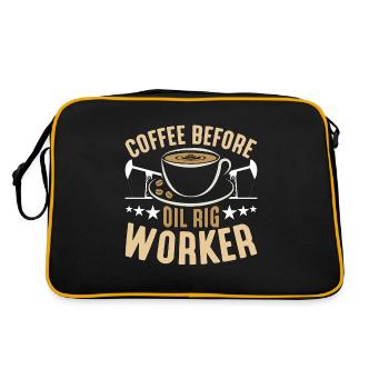 Travailleur de plate-forme pétrolière Café Forage pétrolier Amateur de café - Sac Retro - noir/or - Dos