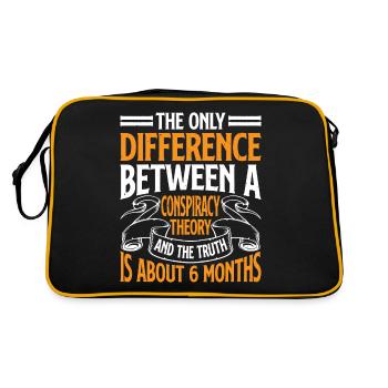 The Only Difference Between A Conspiracy Theory 18 - Retro Tasche - Schwarz/Gold - Hinten