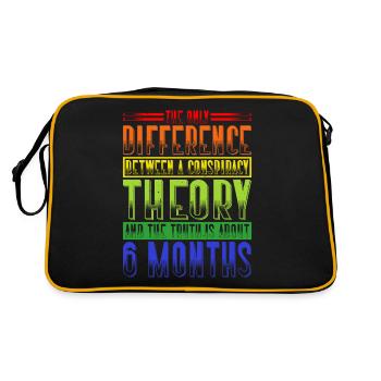 The Only Difference Between A Conspiracy Theory 19 - Retro Tasche - Schwarz/Gold - Hinten