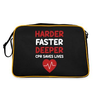 Härter, Schneller, Tiefere - Retro Tasche - Schwarz/Gold - Hinten