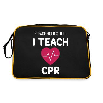 Please keep still. I teach CPR!! - Retro Bag - black/gold - Back