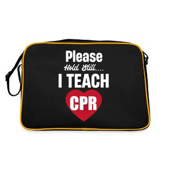 Please keep still. I teach CPR!! - Retro Bag - black/gold - Back