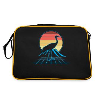 Sandhill Crane Retro Bird Birdwatching - Retro Bag - black/gold - Back