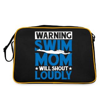 Warning Swim Mom Will Shout Loudly 5 - Retro Bag - black/gold - Back