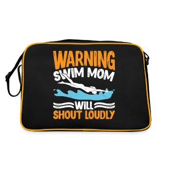 Warning Swim Mom Will Shout Loudly 7 - Retro Bag - black/gold - Back