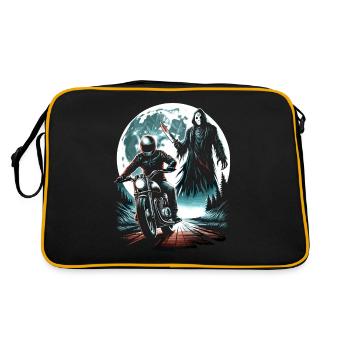 Midnight Rider's Nightmare: Moonlit Slasher Chase - Retro Tasche - Schwarz/Gold - Hinten