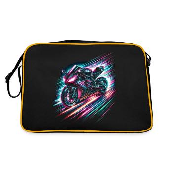 Neon Speed Demon: High-Velocity Light Trails - Retro Bag - black/gold - Back