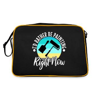 I'd rather be painting - Retro Bag - black/gold - Back