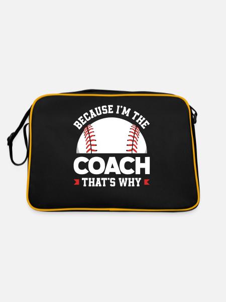 Lustiger Baseball - Retro Tasche - Schwarz/Gold - Hinten